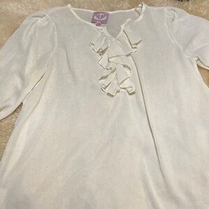 Romeo and Juliet couture size L sheer cream top